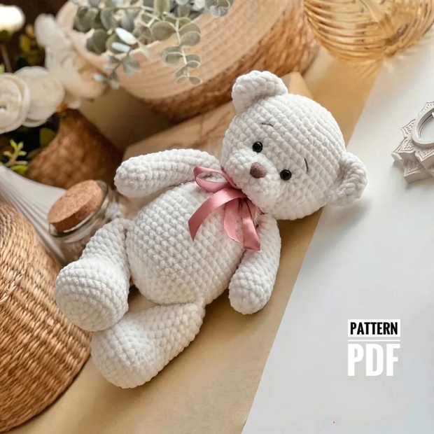 Crochet pattern amigurumi bear in English pdf manual.