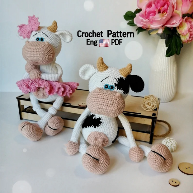 Crochet pattern funny cow