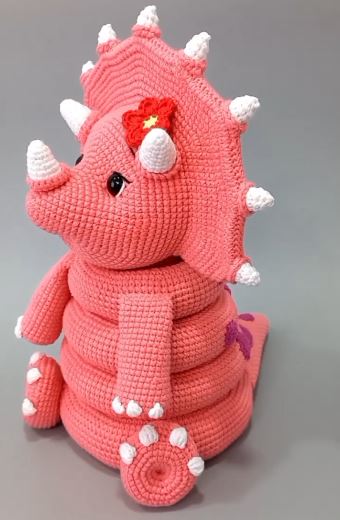 triceratops stacking toy crochet pattern