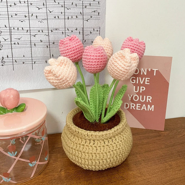 Crochet Pattern Tulip Flowerpot