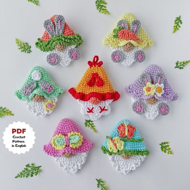 Set of 7 Quick Easter gnomes crochet pattern