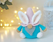 Easter crochet bunny gnome with basket pattern