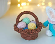 Easter crochet bunny gnome with basket pattern