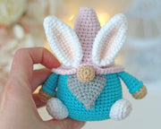 Easter crochet bunny gnome with basket pattern