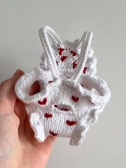 crochet heart clothes for amigurumi lamb