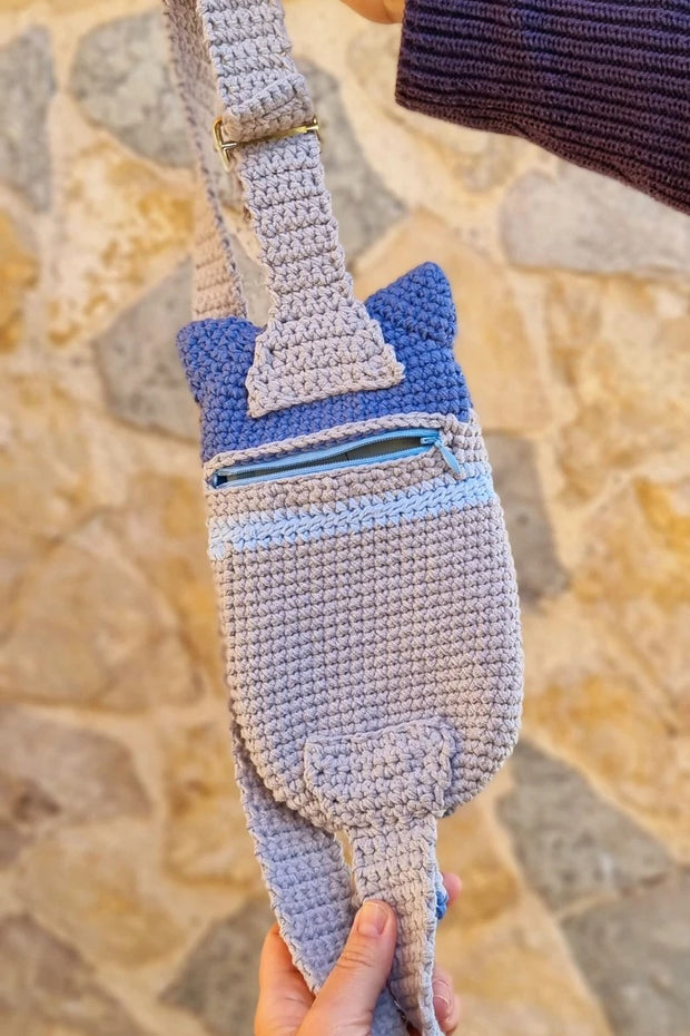 Cell phone bag cat Crochet Pattern