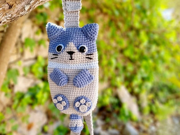 Cell phone bag cat Crochet Pattern