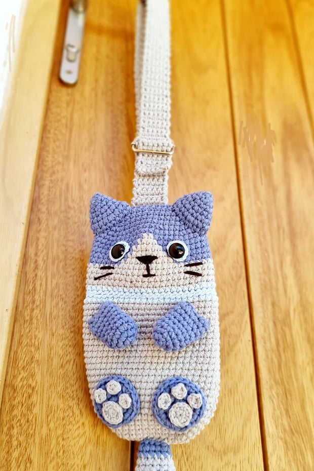 Cell phone bag cat Crochet Pattern