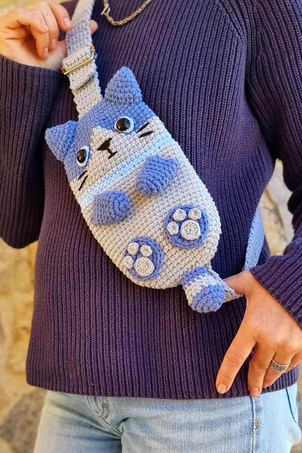 Cell phone bag cat Crochet Pattern