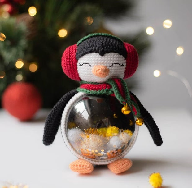 Crochet penguin christmas toy