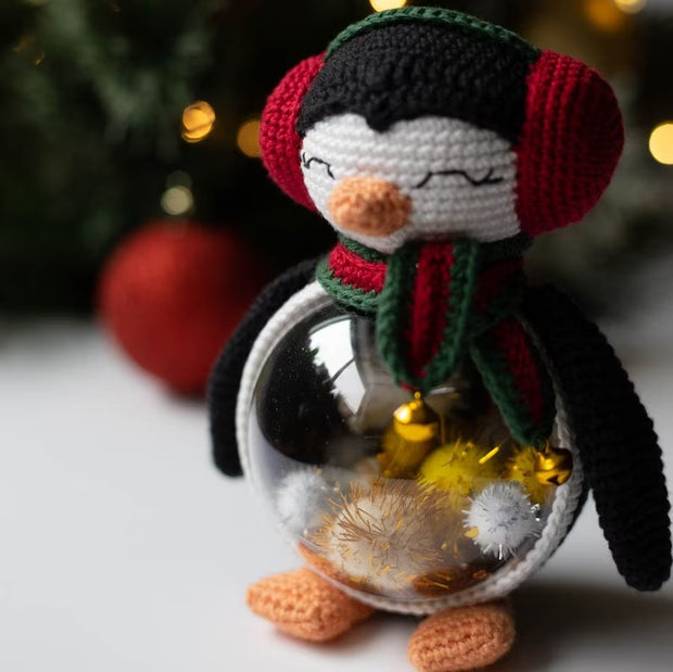 Crochet penguin christmas toy