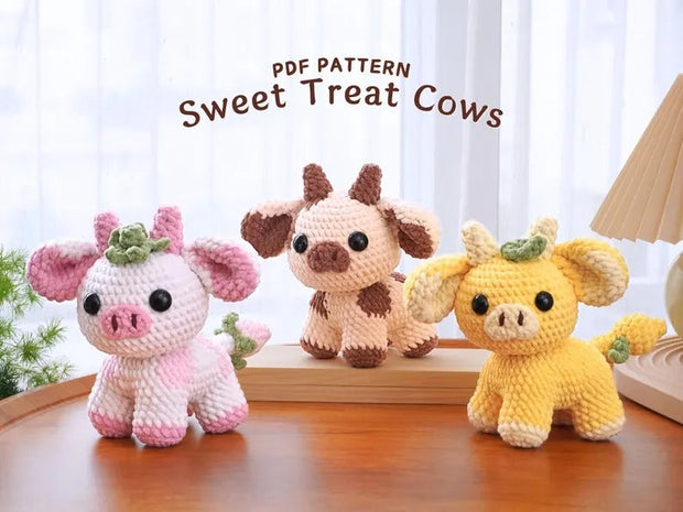 Sweet Treat Cows Crochet Patterns Bundle