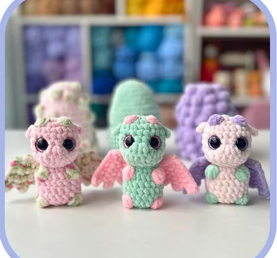 Crochet Hatching Baby Dragons and Eggs Pattern