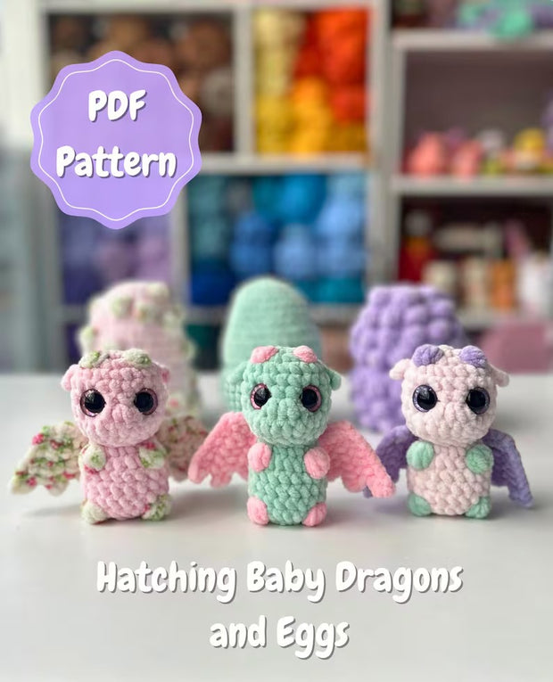 Crochet Hatching Baby Dragons and Eggs Pattern