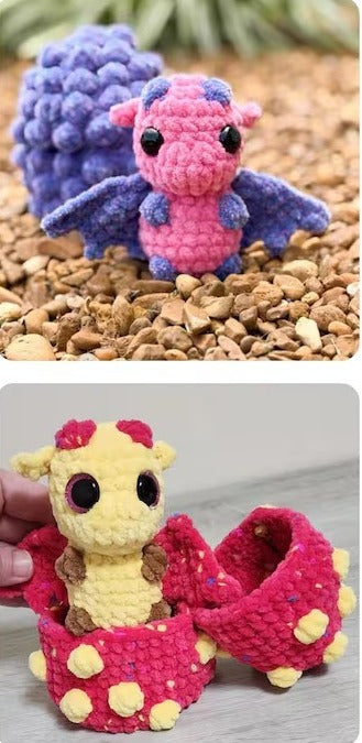 Crochet Hatching Baby Dragons and Eggs Pattern