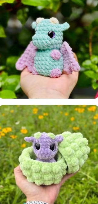 Crochet Hatching Baby Dragons and Eggs Pattern