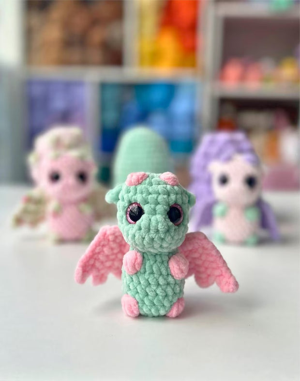Crochet Hatching Baby Dragons and Eggs Pattern