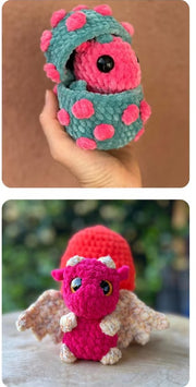 Crochet Hatching Baby Dragons and Eggs Pattern