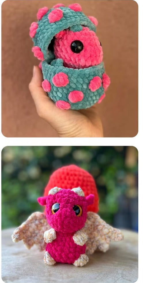 Crochet Hatching Baby Dragons and Eggs Pattern