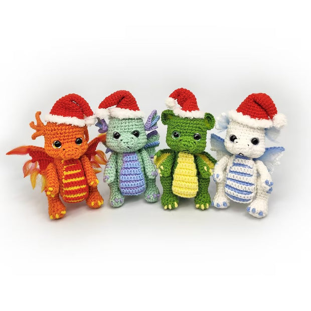 Elemental baby dragons crochet pattern, 4in1