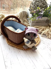 Crochet Pattern Baby Cat in a Basket