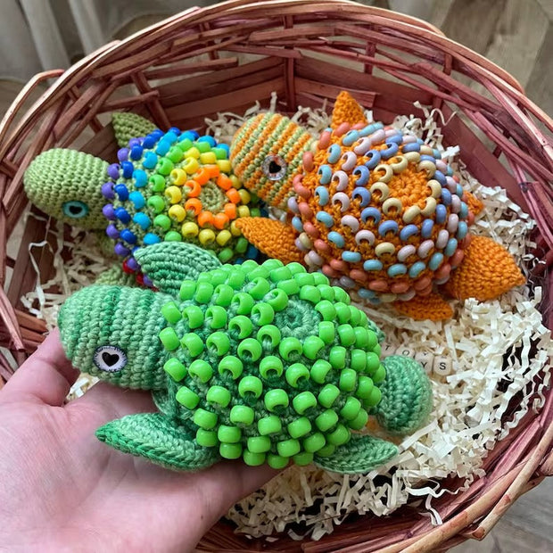 Interactive Crochet Turtle Pattern Sensory Toys