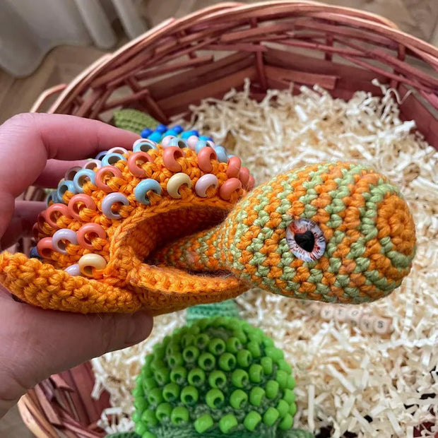 Interactive Crochet Turtle Pattern Sensory Toys