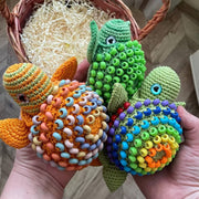 Interactive Crochet Turtle Pattern Sensory Toys