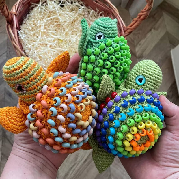 Interactive Crochet Turtle Pattern Sensory Toys