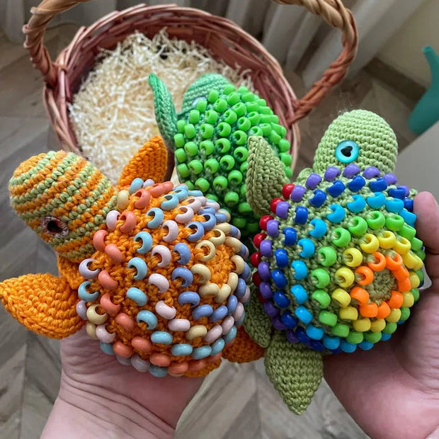Interactive Crochet Turtle Pattern Sensory Toys