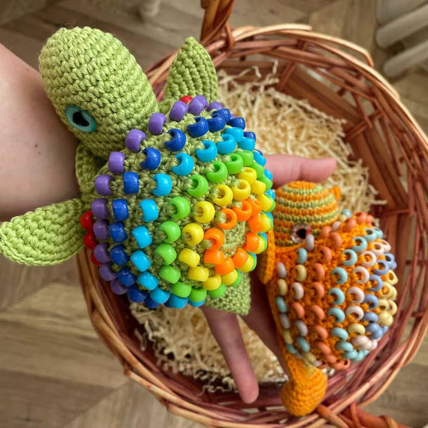 Interactive Crochet Turtle Pattern Sensory Toys