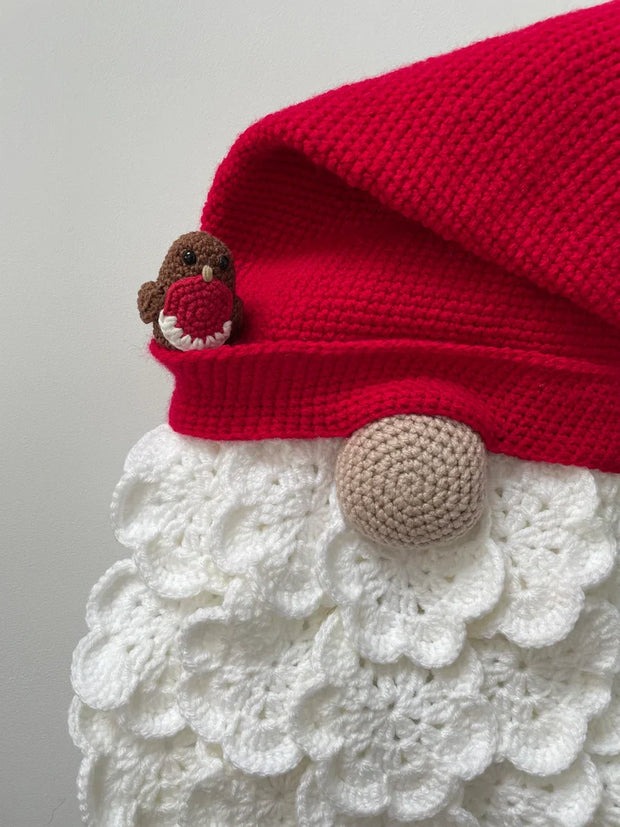 Crochet Christmas, festive, gonk, gnome, wreath pattern