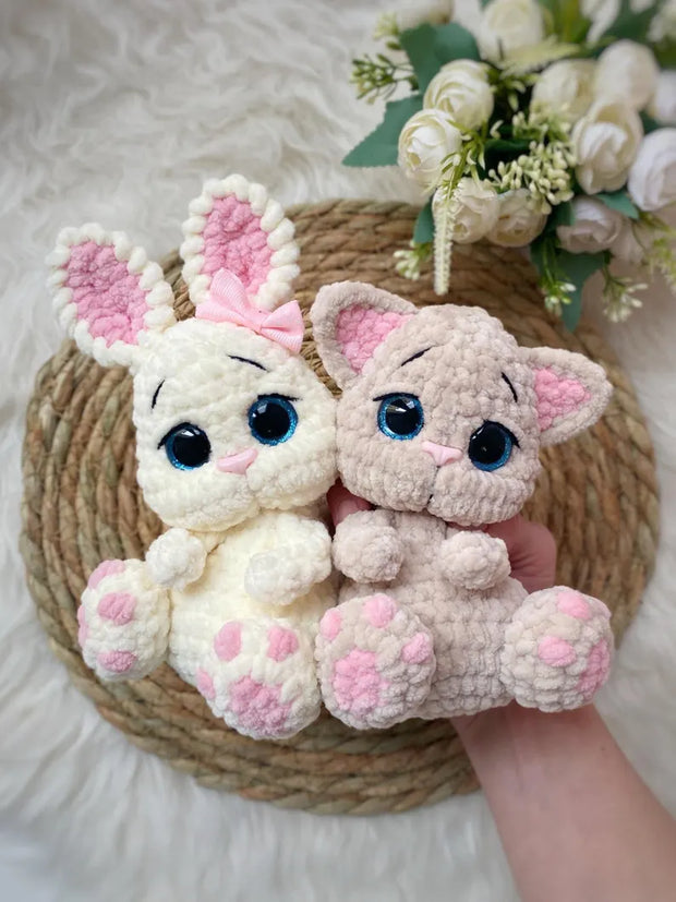 bunny and cat Crochet Pattern «Soft paws».