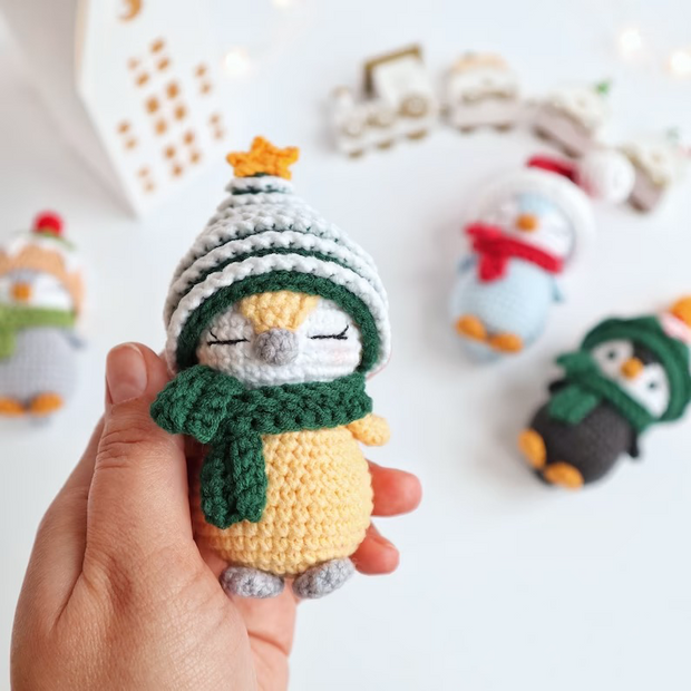 Penguins Amigurumi doll patterns, 4in1Crochet pattern