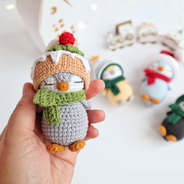 Penguins Amigurumi doll patterns, 4in1Crochet pattern