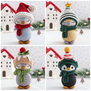 Penguins Amigurumi doll patterns, 4in1Crochet pattern