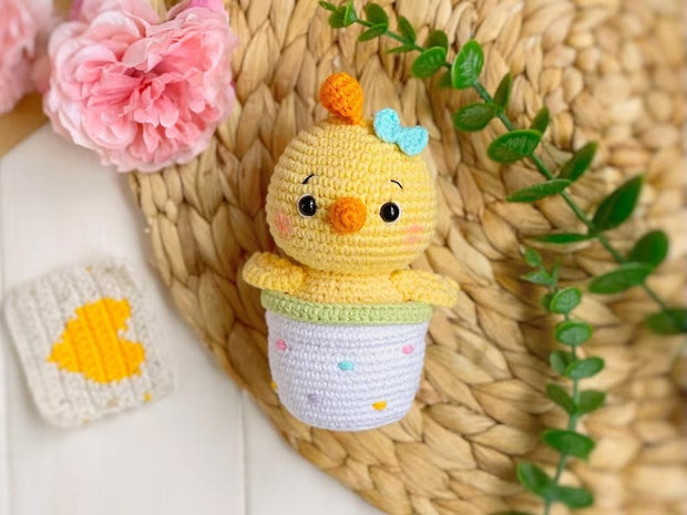 Crochet PATTERN SET Amigurumi Easter animals in pots