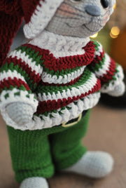 Amigurumi funny Bunny in Christmas Costume