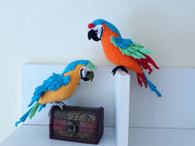 Red and blue macaw Crochet bird  Amigurumi toy