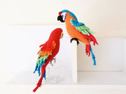 Red and blue macaw Crochet bird  Amigurumi toy