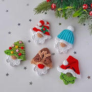 Set of 5 crochet Christmas ornament pattern