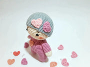 crochet pattern Valentine gnome with Doll in a costume  and Cupcake.